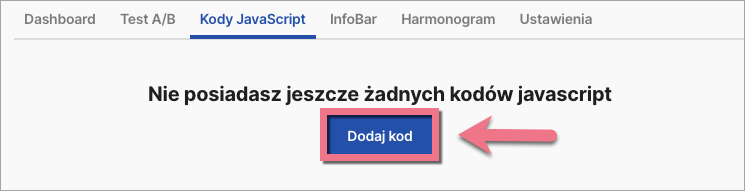 Dodawanie kodu JavaScript do landing page'a
