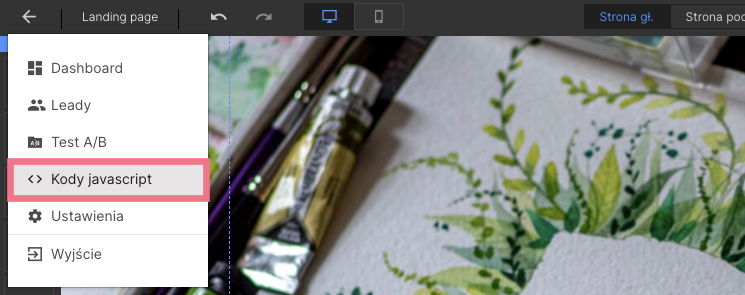 Kody javascript w Landingi