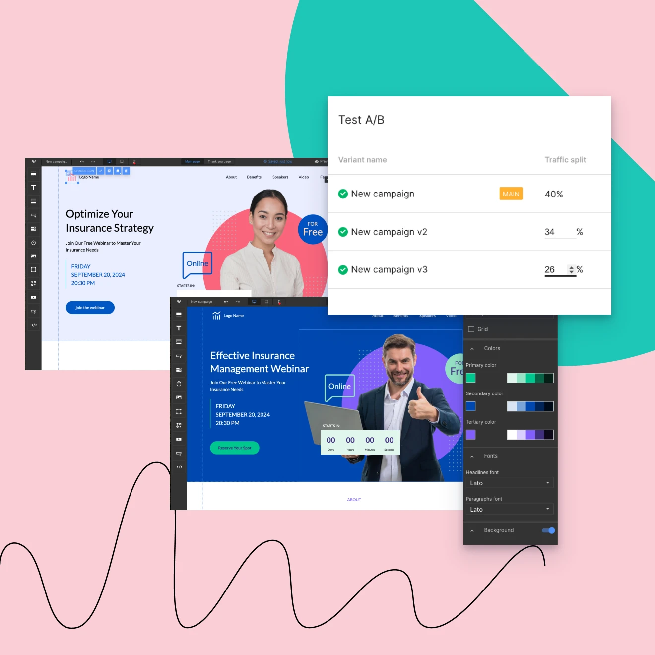 AB test step 2 in Landingi