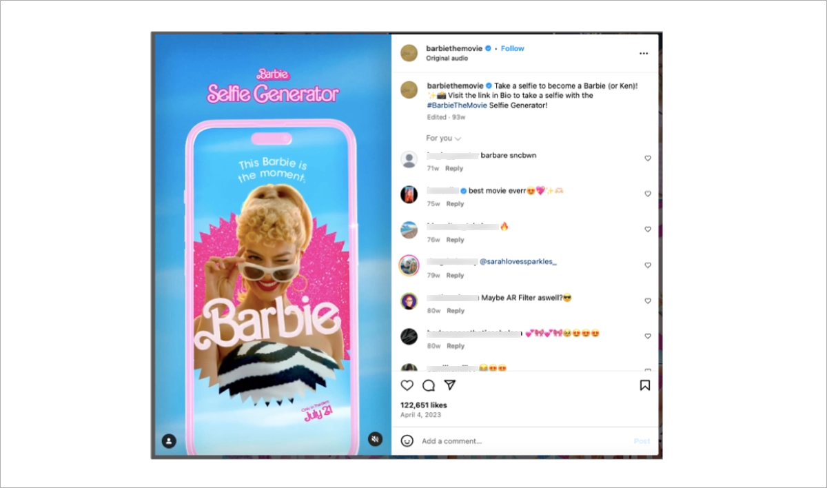 barbie movie social media marketing