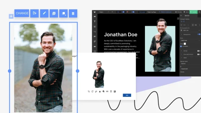 AI background removal by Landingi