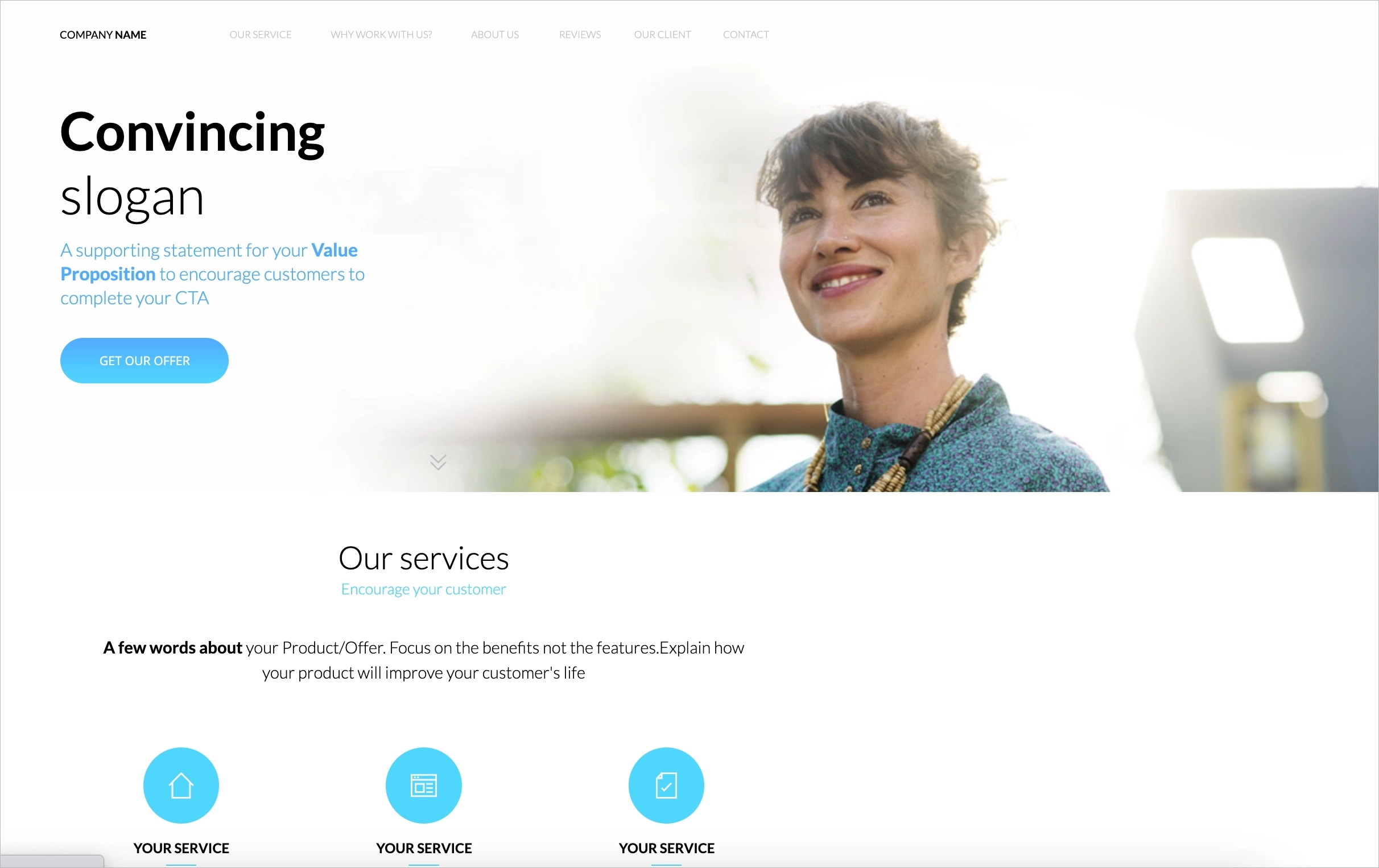 custom landing page template