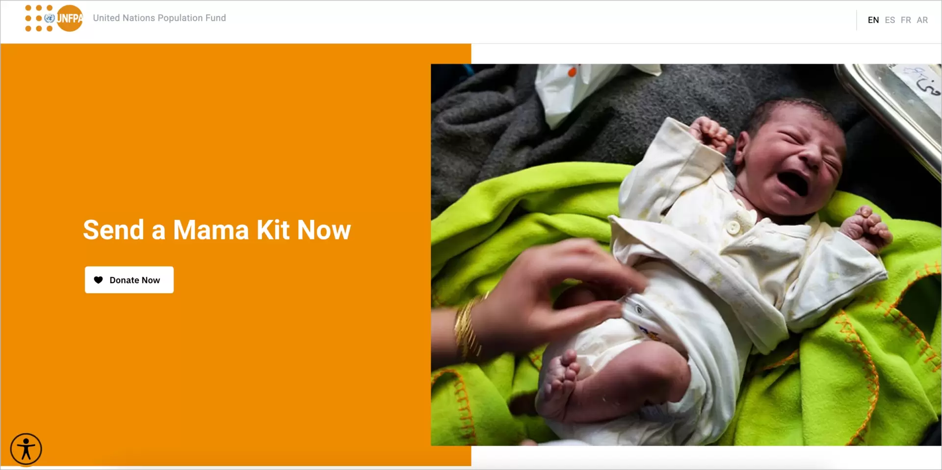 interactive call to action button without other elements around