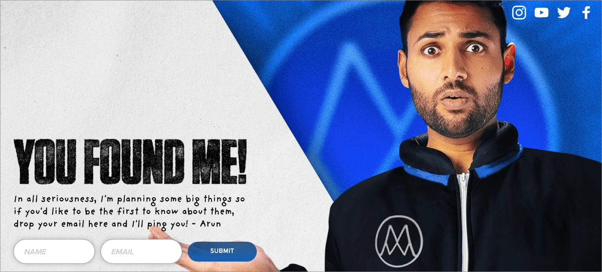 Newsletter landing page