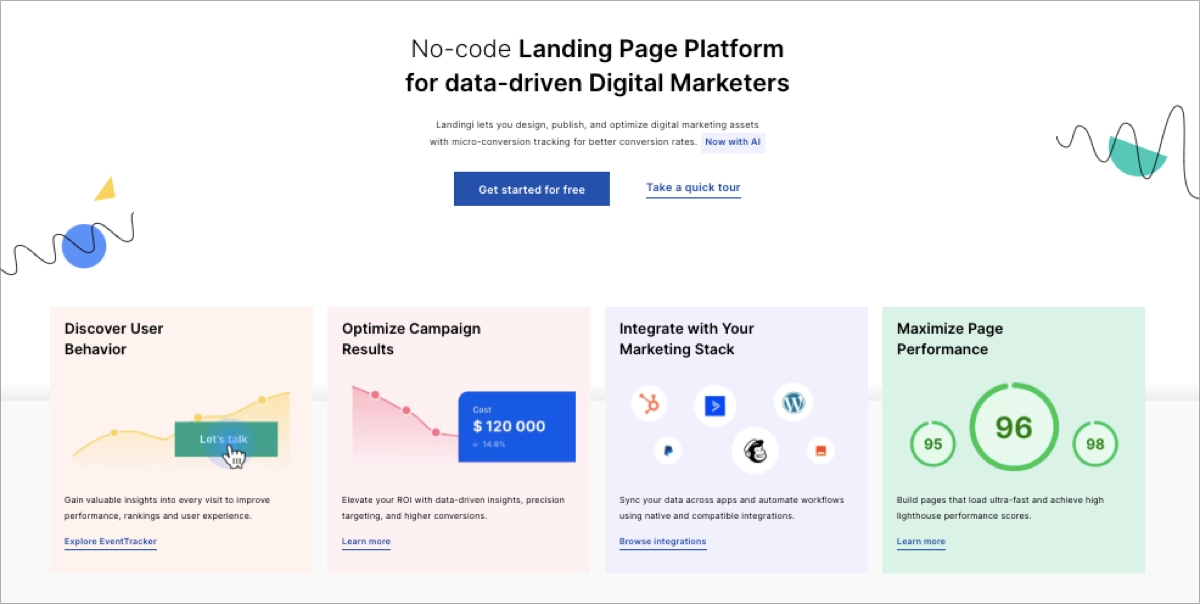 Melhor plug-in do WordPress: 1. Landingi