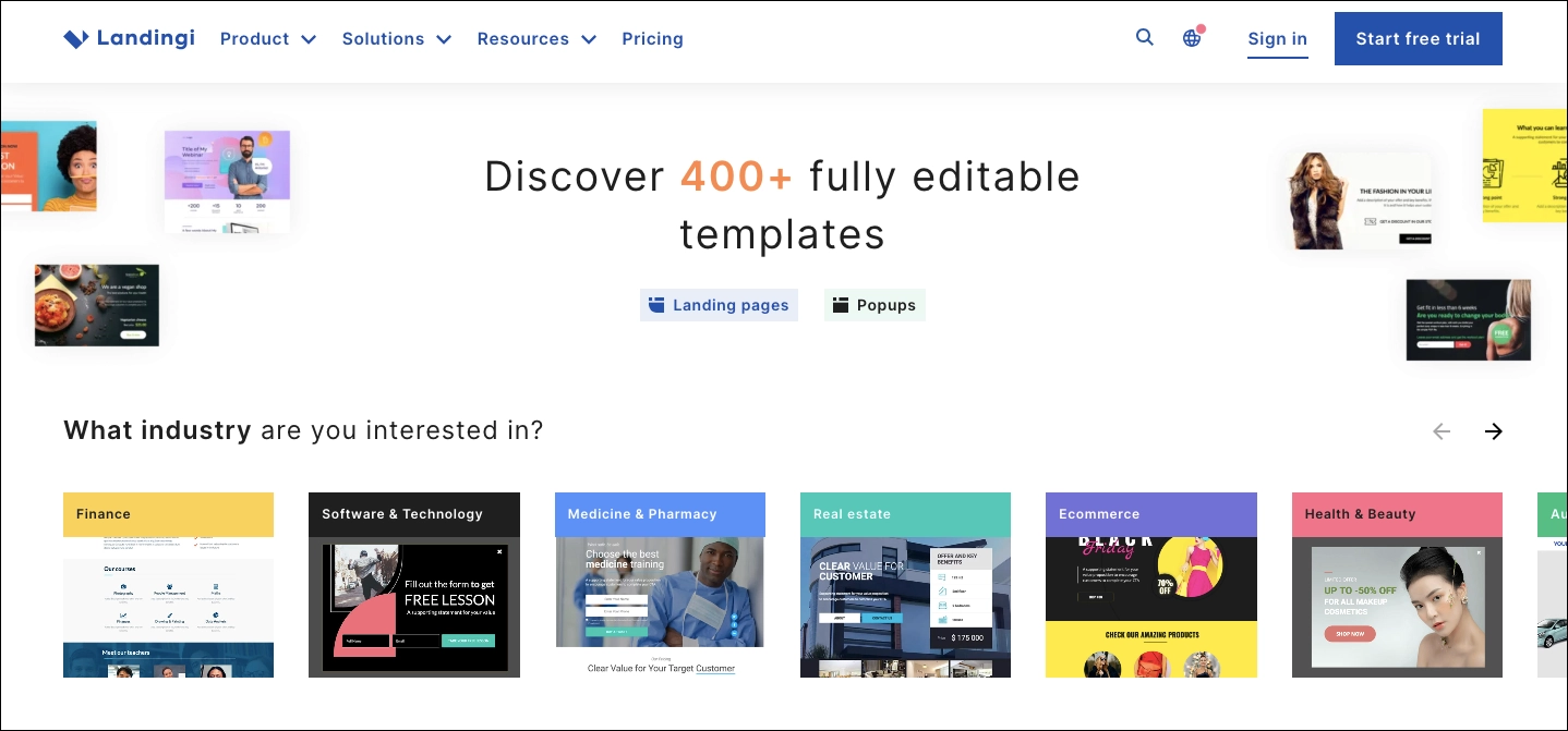 landing page templates