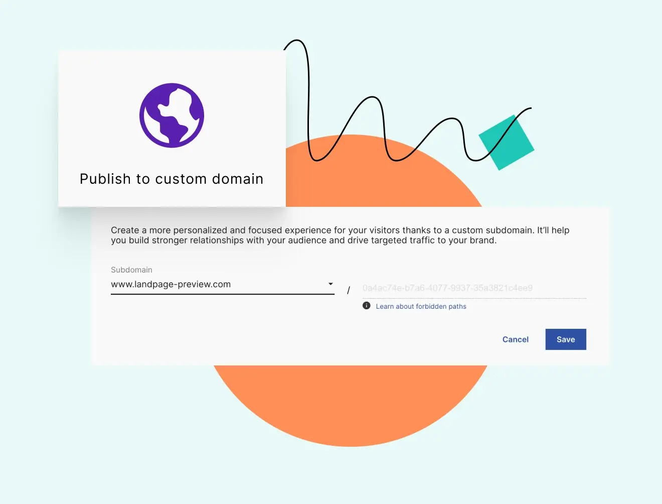 Publishing option in Landingi: custom domain