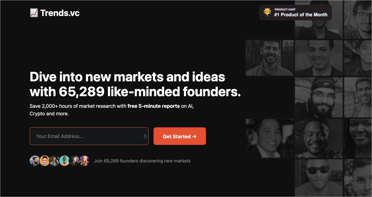 sign up landing page example