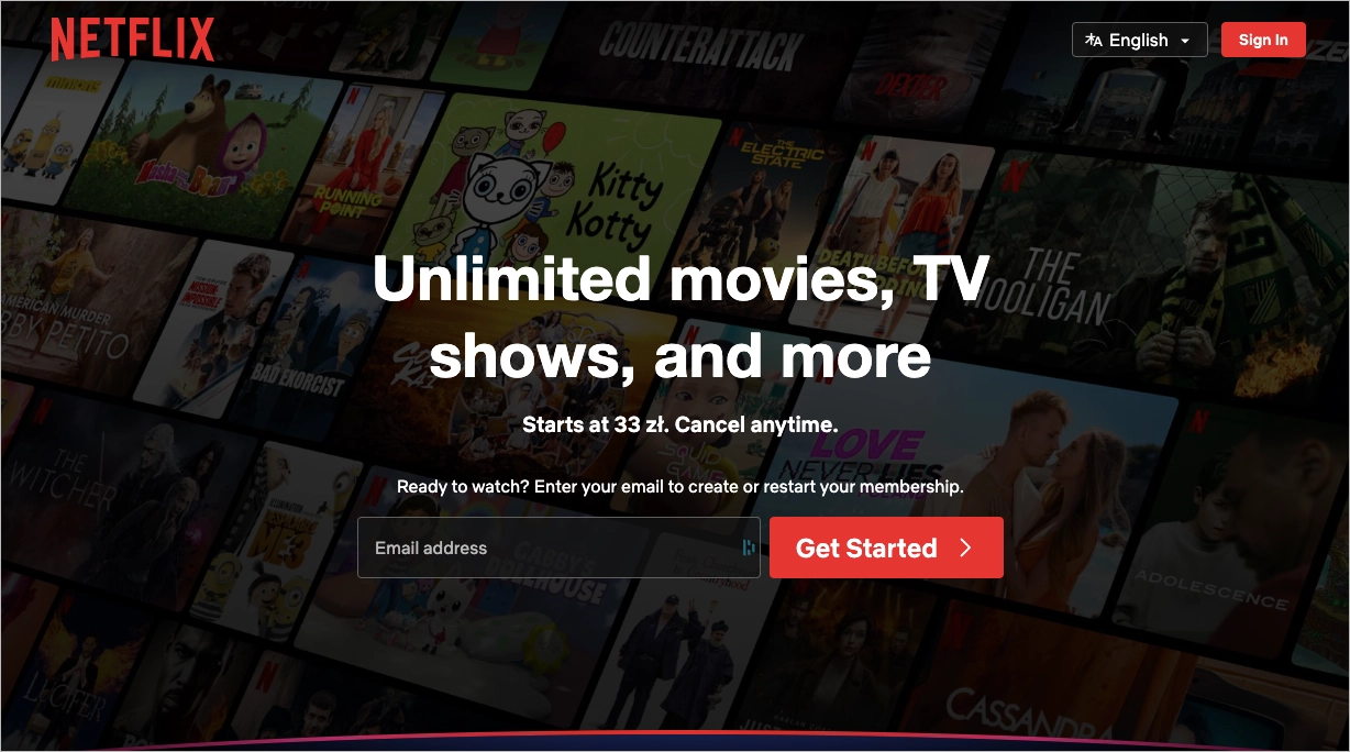 sign up landing page example
