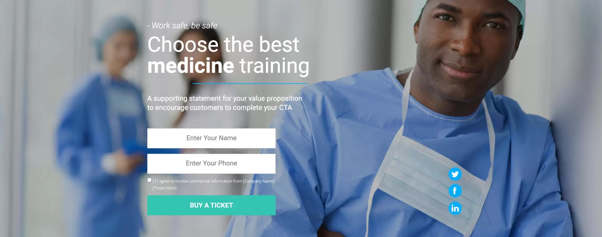 landing page for sign up