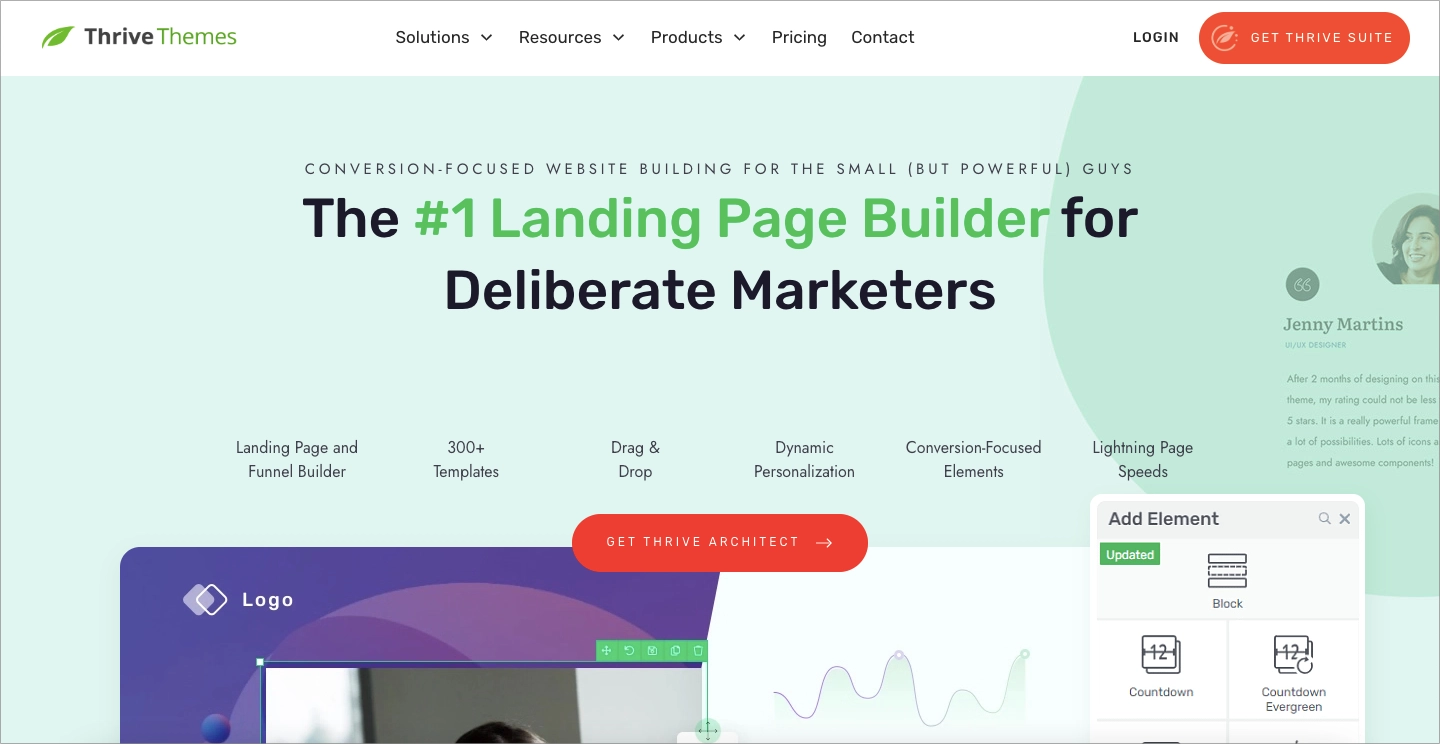 Melhor plug-in do WordPress: 7. Thrive Architect